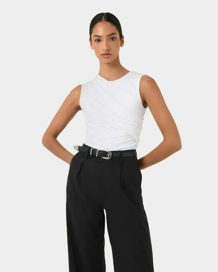 Forcast Finnley Leather Belt Black Women Belts