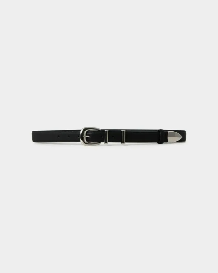 Forcast Finnley Leather Belt Black Women Belts