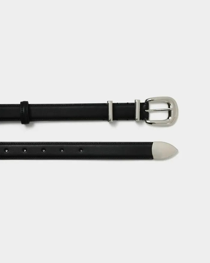 Forcast Finnley Leather Belt Black Women Belts