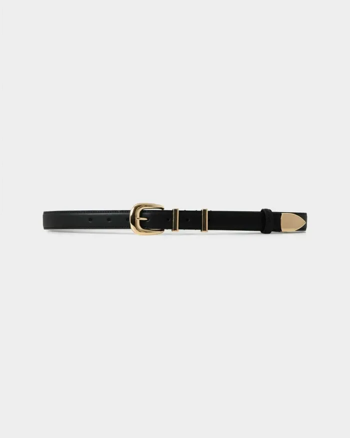 Forcast Finnley Leather Belt Black Women Belts