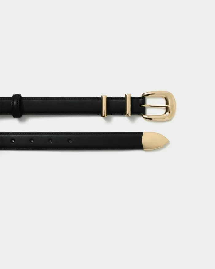 Forcast Finnley Leather Belt Black Women Belts