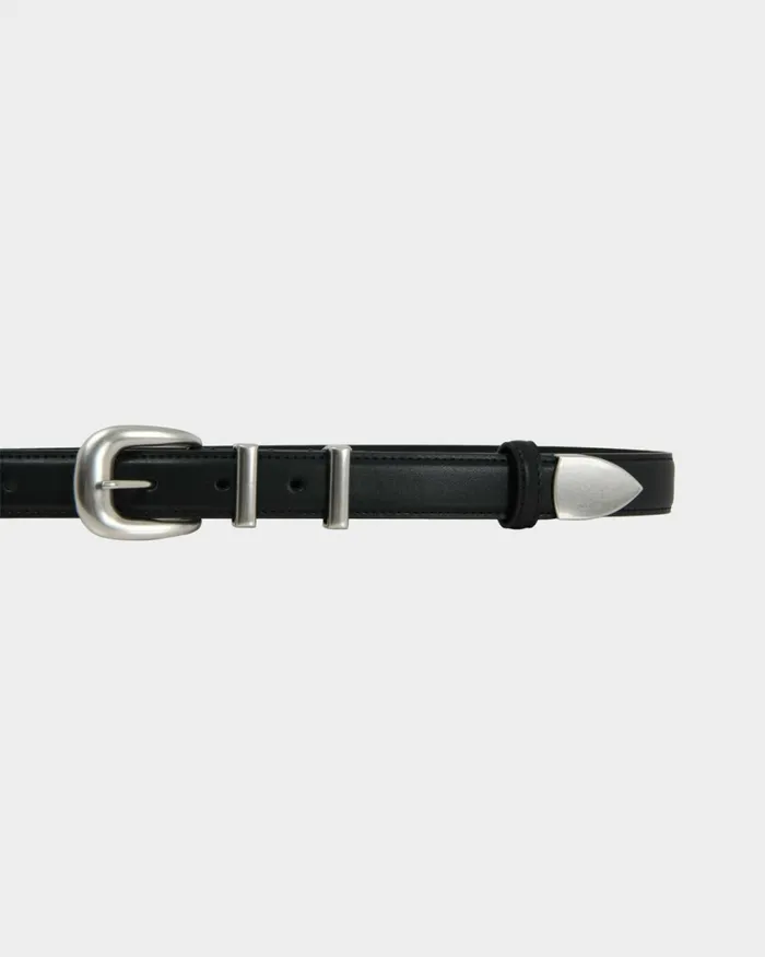 Forcast Finnley Leather Belt Black Women Belts
