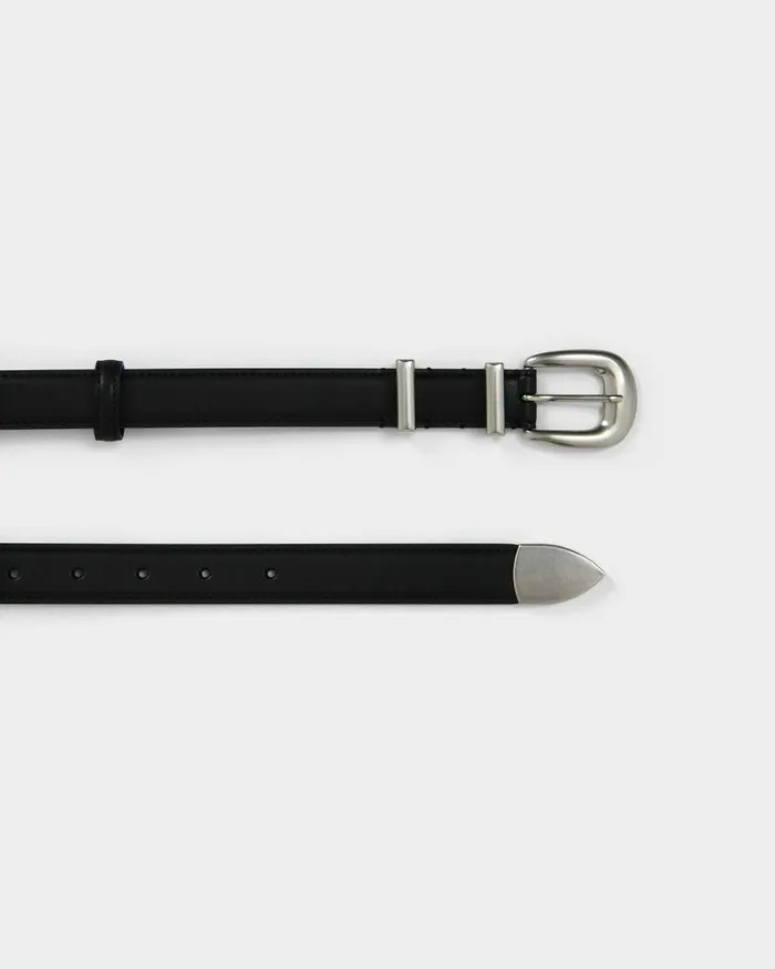 Forcast Finnley Leather Belt Black Women Belts