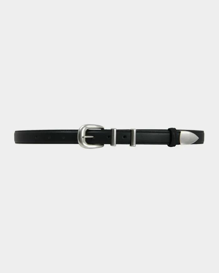 Forcast Finnley Leather Belt Black Women Belts