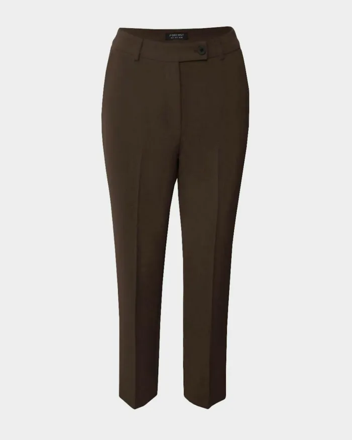 Forcast Finnley Slim Trousers Deep Brown Women HighWaisted Pants