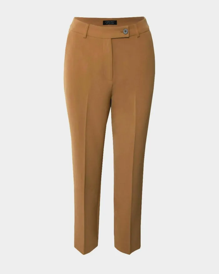 Forcast Finnley Slim Trousers Tan Women HighWaisted Pants