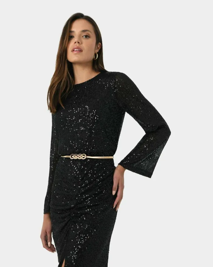Forcast Fiona Stretch Metal Belt Gold Women Belts