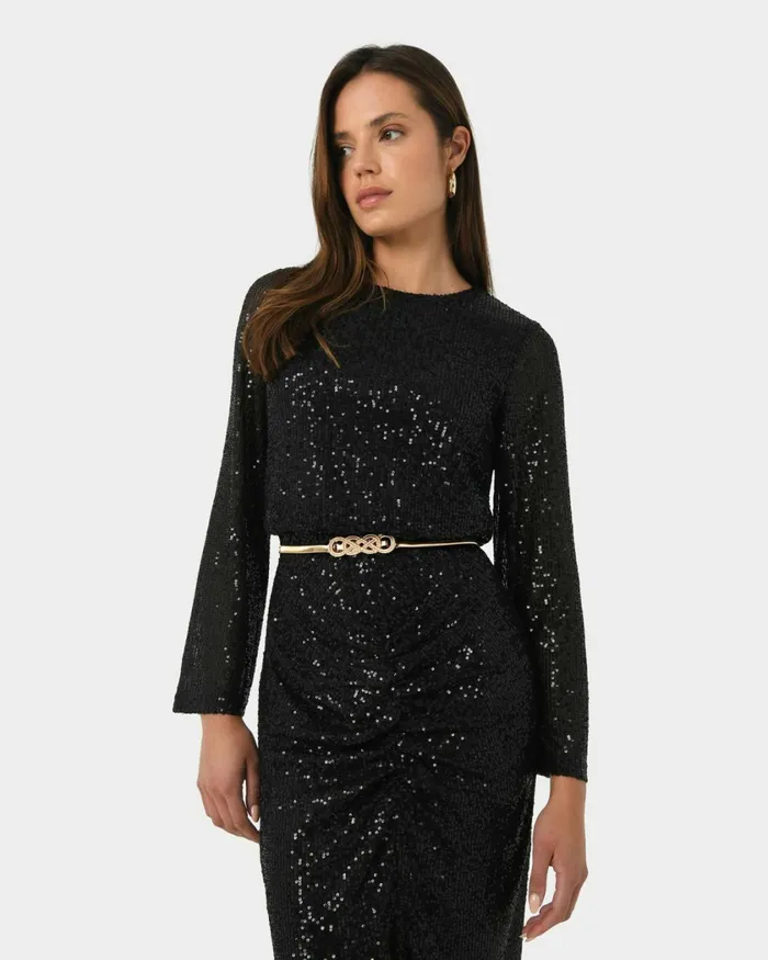 Forcast Fiona Stretch Metal Belt Gold Women Belts