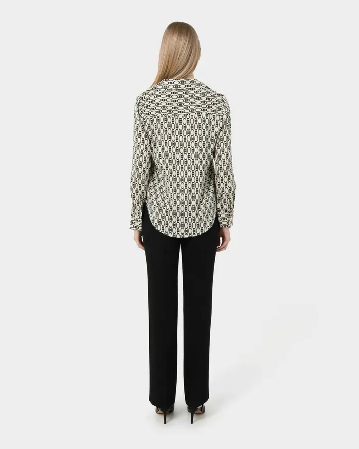 Forcast Freya Chain Print Blouse Navy Women TShirts and Tops