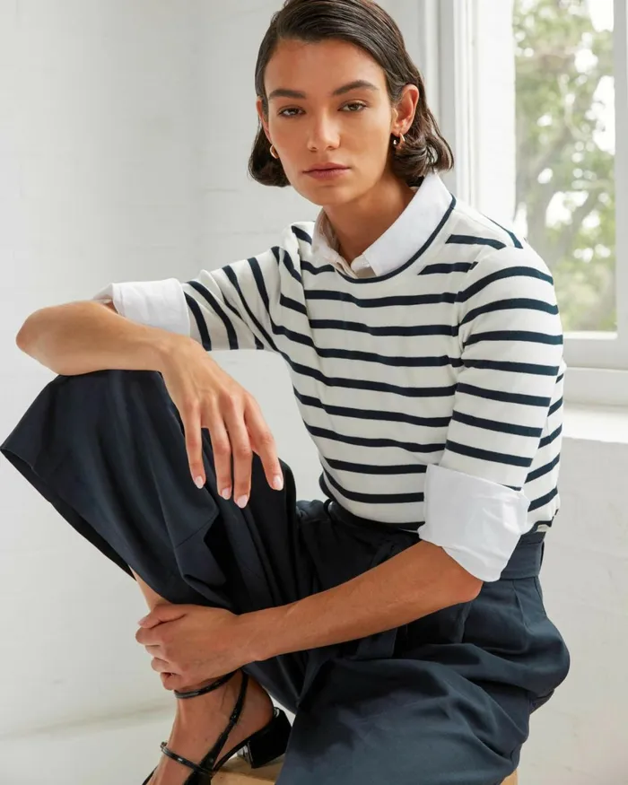 Forcast Gaia Stripe Knit Top Women TShirts and Tops