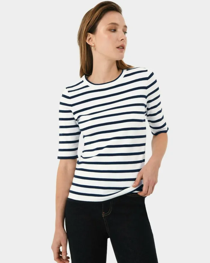 Forcast Gaia Stripe Knit Top Women TShirts and Tops