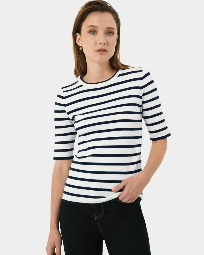 Forcast Gaia Stripe Knit Top Women TShirts and Tops
