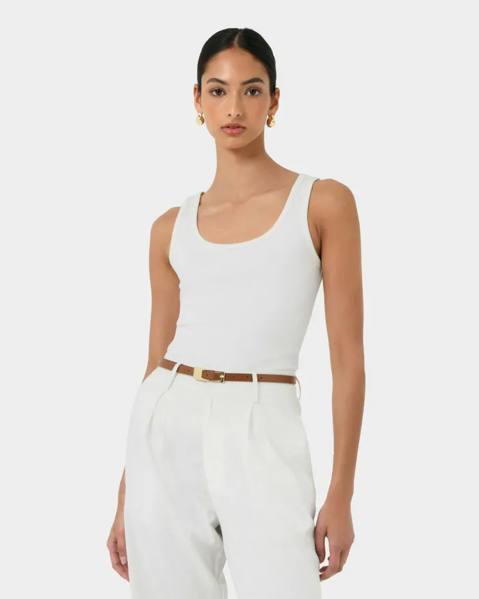 Forcast Galilea Leather Belt Tan Women Belts