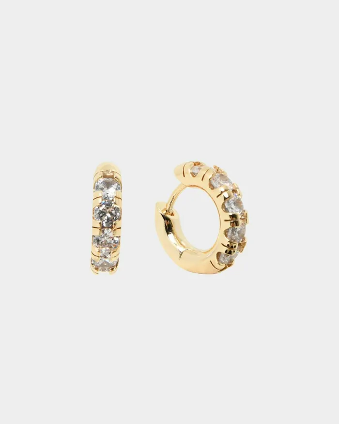 Forcast Gemma 16k Gold Plated Earrings Gold Whitesilver White Women Earrings