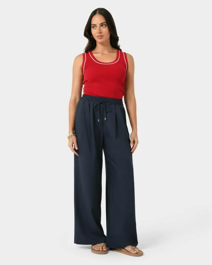 Forcast Gloria Contrast Knit Top Women TShirts and Tops