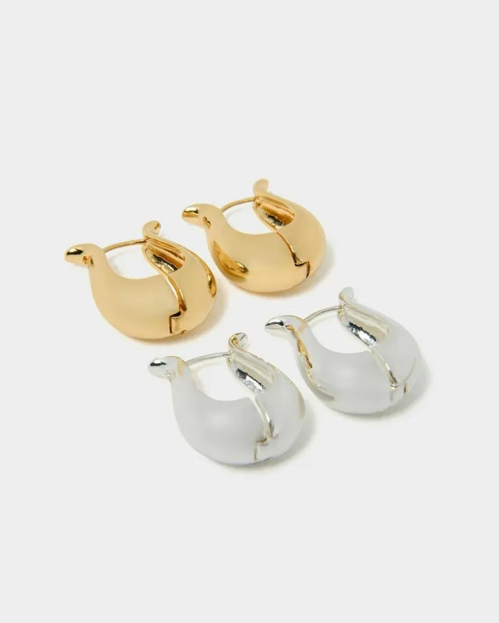 Forcast Goulbury Hoop Earrings Goldsilver Women Earrings