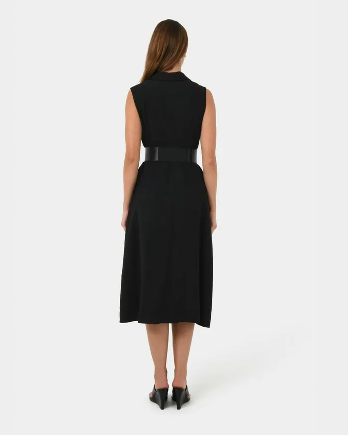 Forcast Goulbury Midi Dress Ivoryblack Women Midi Dresses