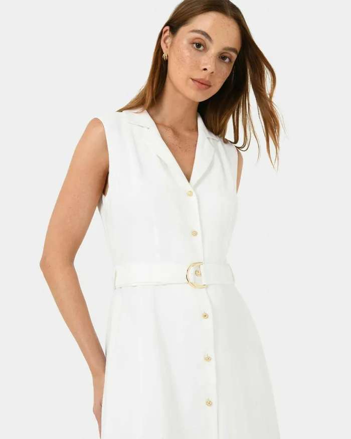 Forcast Goulbury Midi Dress Ivoryblack Women Midi Dresses