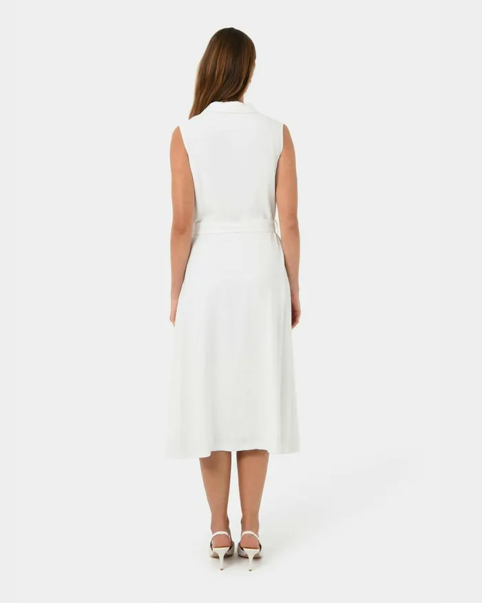 Forcast Goulbury Midi Dress Ivoryblack Women Midi Dresses