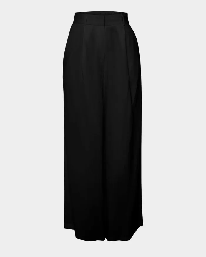 Forcast Goulbury Wide Leg Pants Ivoryblack Women HighWaisted Pants