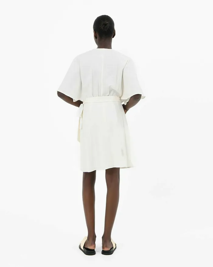 Forcast Greenfield Tie Waist Dress Light Tanivory Women Day Dresses
