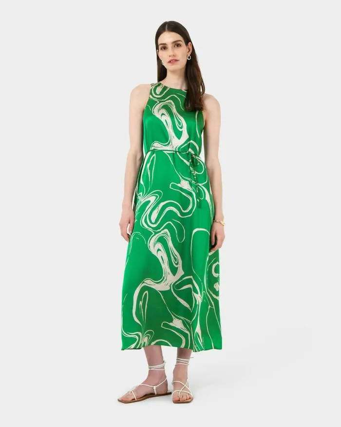 Forcast Gretchen Printed Midi Dress Women Midi Dresses