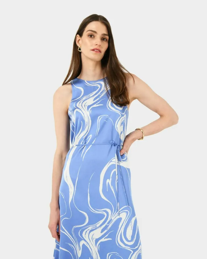 Forcast Gretchen Printed Midi Dress Women Midi Dresses