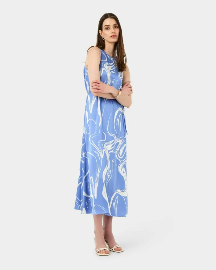 Forcast Gretchen Printed Midi Dress Women Midi Dresses