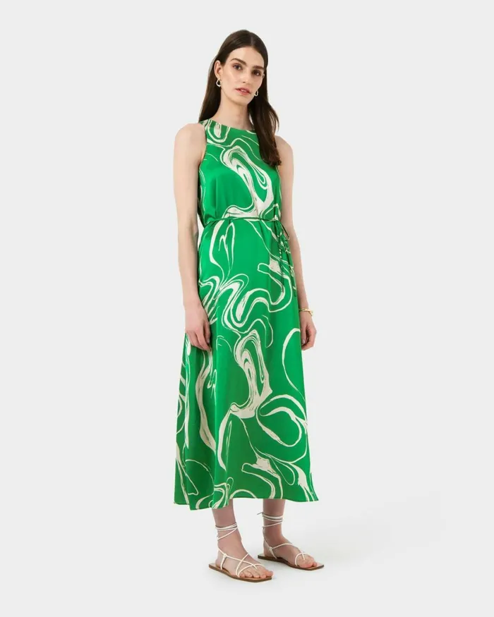 Forcast Gretchen Printed Midi Dress Women Midi Dresses