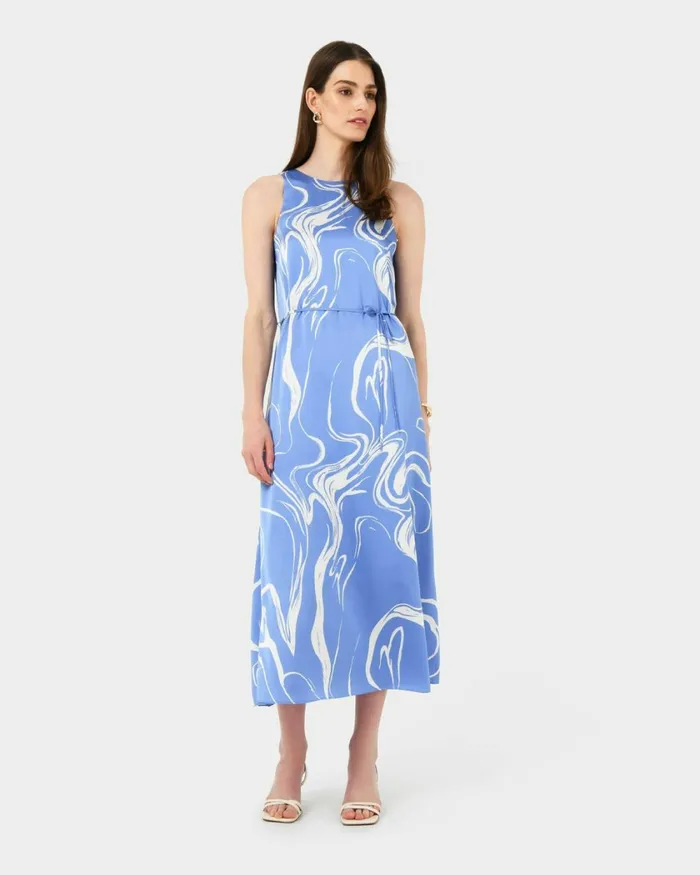 Forcast Gretchen Printed Midi Dress Women Midi Dresses