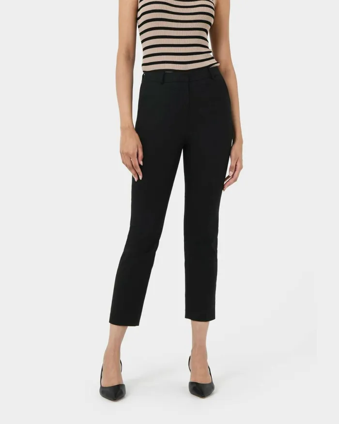 Forcast Hadley Straight Leg Pants Black Women HighWaisted Pants