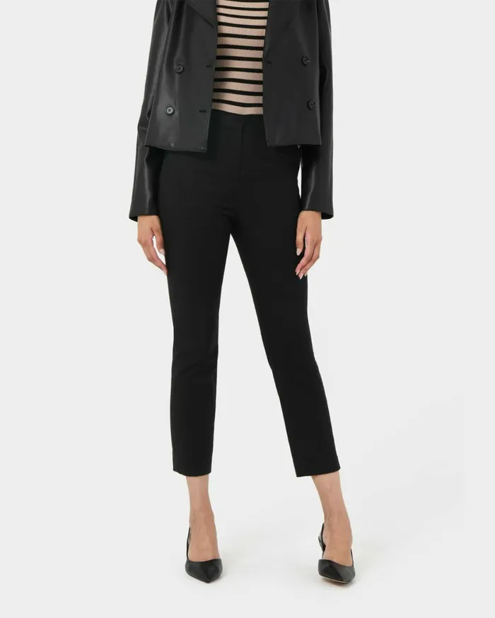 Forcast Hadley Straight Leg Pants Black Women HighWaisted Pants