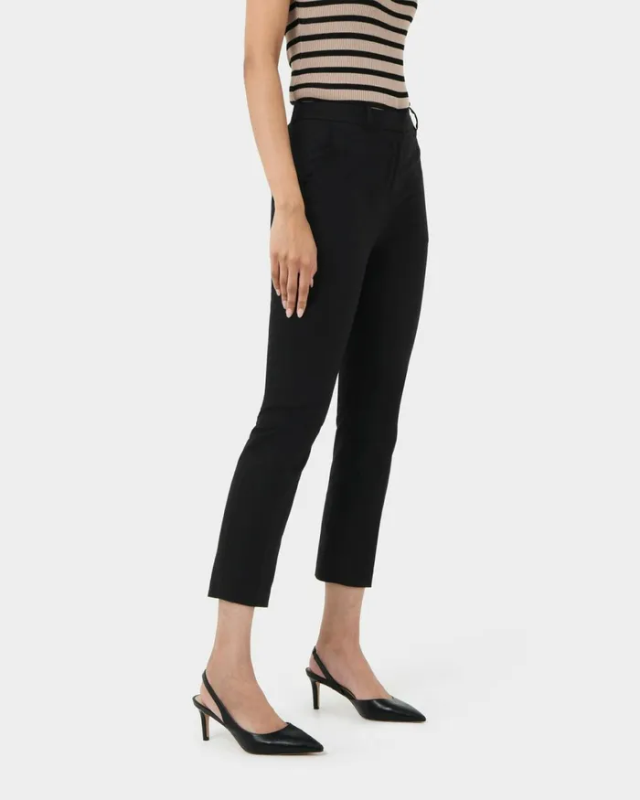 Forcast Hadley Straight Leg Pants Black Women HighWaisted Pants
