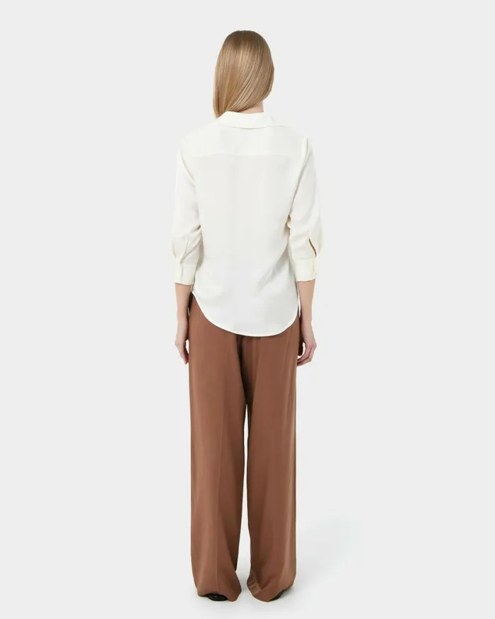 Forcast Hailee 34 Sleeve Satin Blouse Cream Women TShirts and Tops