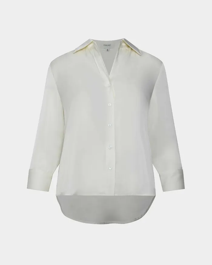 Forcast Hailee 34 Sleeve Satin Blouse Cream Women TShirts and Tops