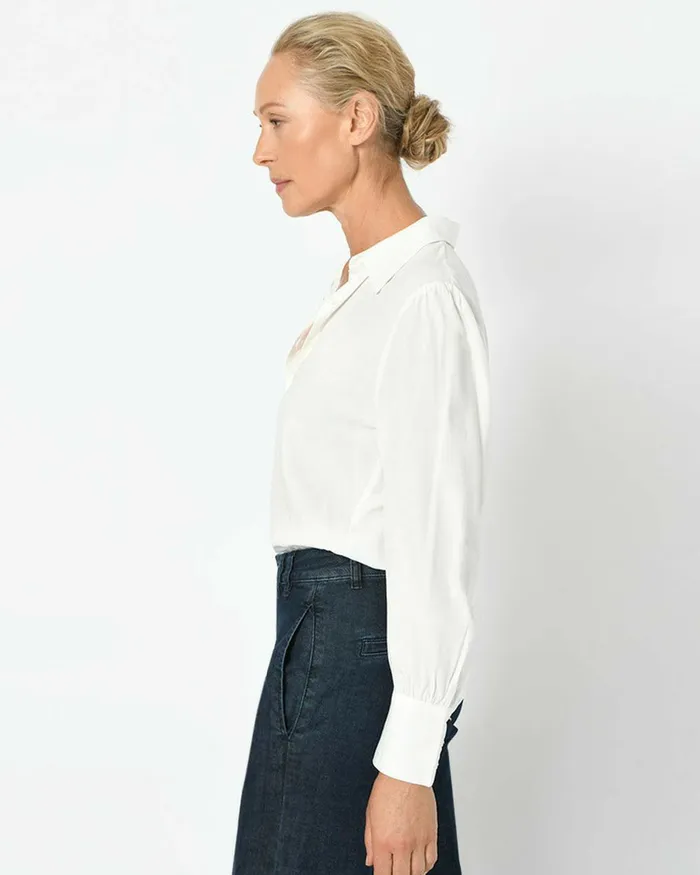 Forcast Hannah Collared Blouse Ivory Women TShirts and Tops