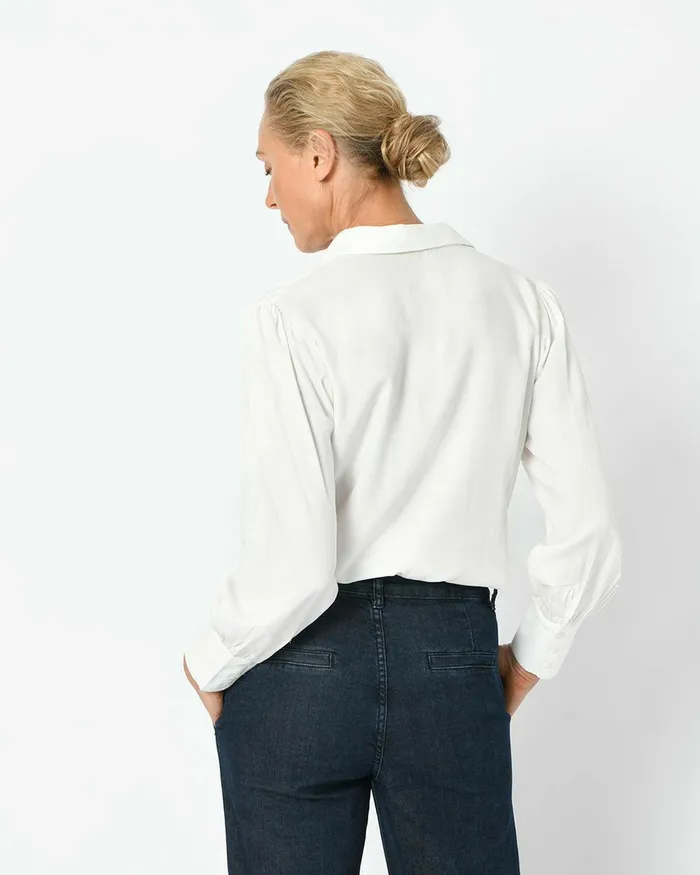 Forcast Hannah Collared Blouse Ivory Women TShirts and Tops