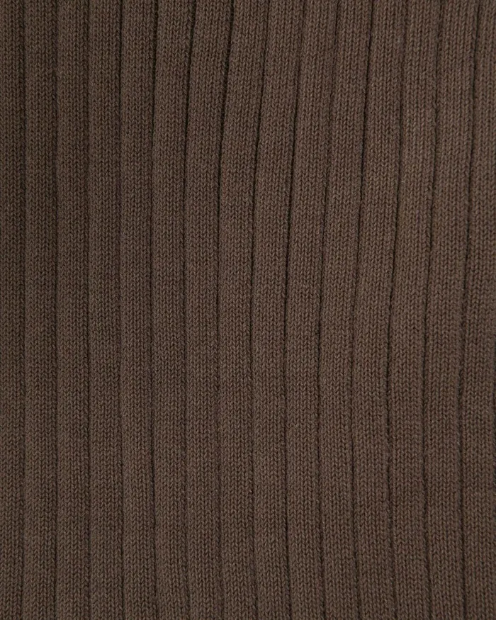 Forcast Hanni Contrast Knit Top Cocoa and Beige Ivory Women TShirts and Tops