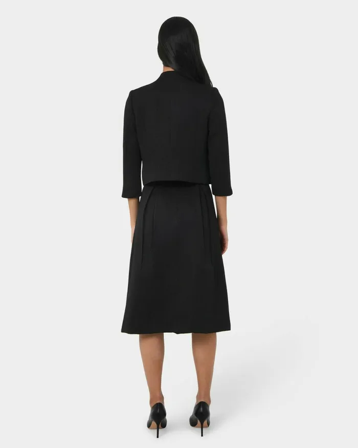 Forcast Harriet Jacquard Crop Jacket Black Women Jackets and Blazers