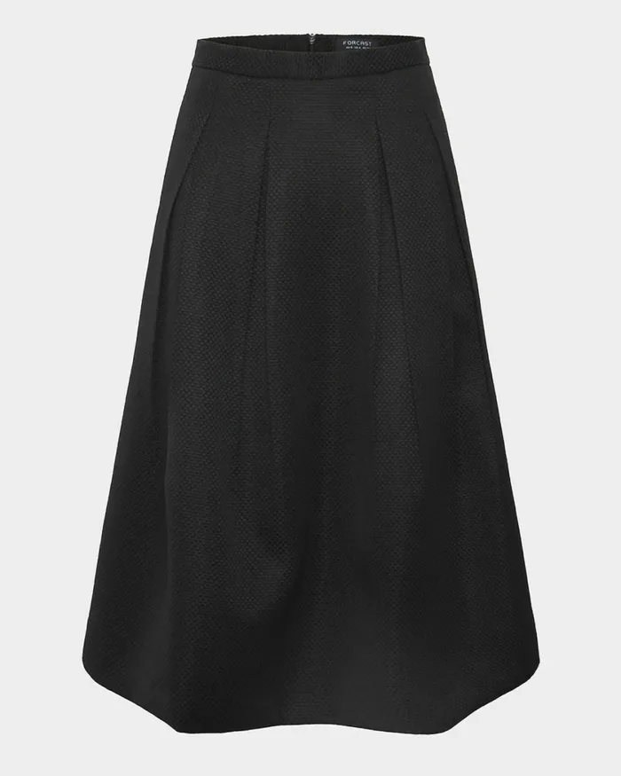 Forcast Harriet Jacquard Skirt Black Women Midi and Maxi Skirts