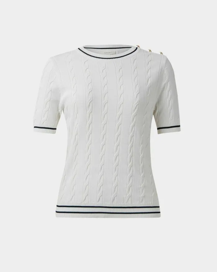 Forcast Harvey Cable Knit Top Women TShirts and Tops