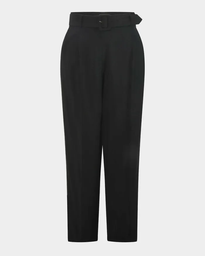 Forcast Hazel Belted Tapered Pant Black Women HighWaisted Pants