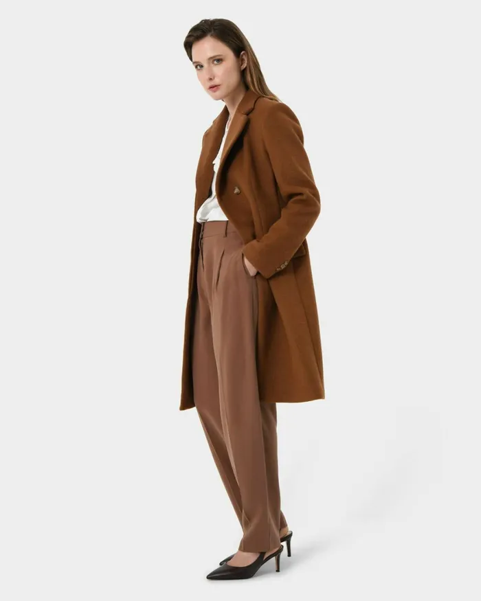 Forcast Hazel Belted Tapered Pant Charred Clay Women HighWaisted Pants