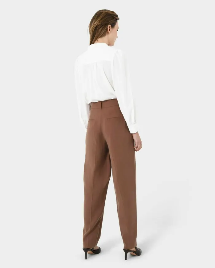 Forcast Hazel Belted Tapered Pant Charred Clay Women HighWaisted Pants