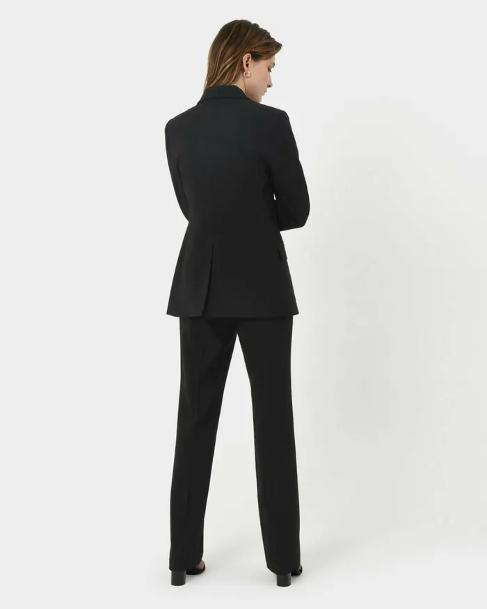 Forcast Hunter Single Breasted Blazer Black Women Jackets and Blazers