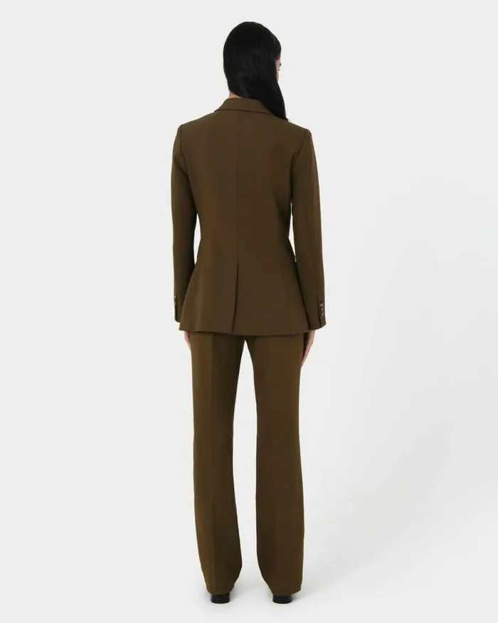 Forcast Hunter Single Breasted Blazer Gold Khaki Women Jackets and Blazers