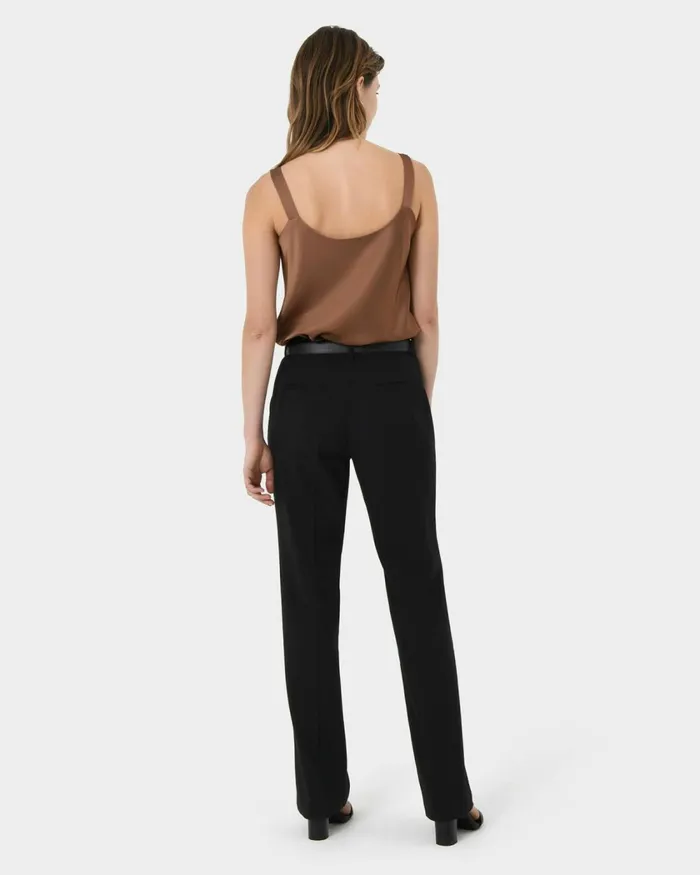 Forcast Hunter Slim Straight Pants Black Women Straight Leg Pants