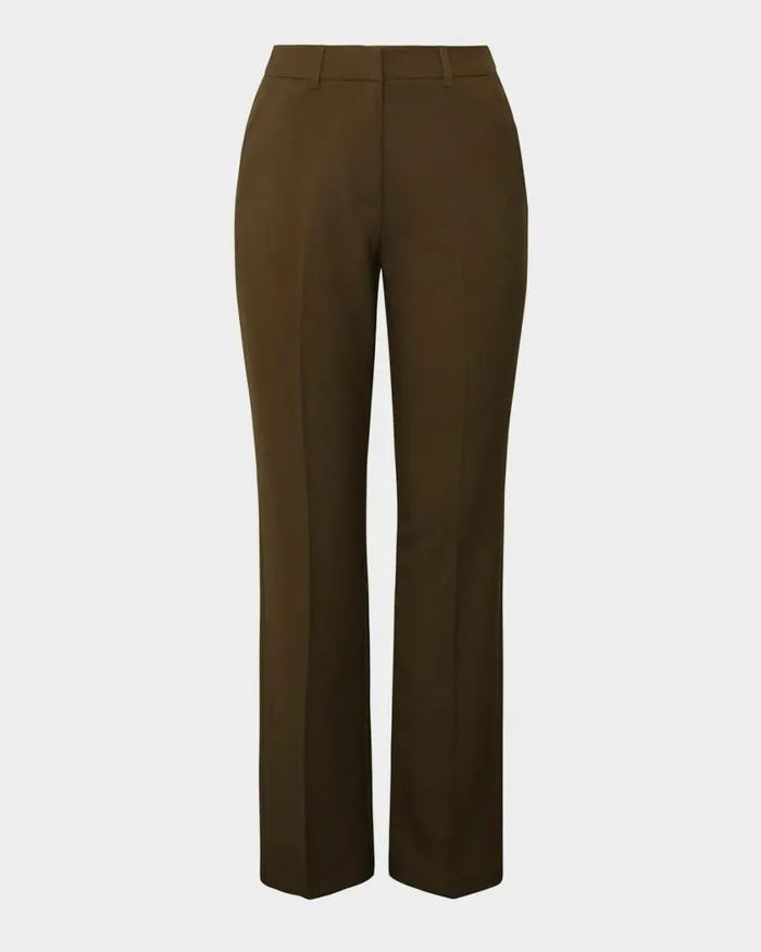 Forcast Hunter Slim Straight Pants Gold Khaki Women Straight Leg Pants