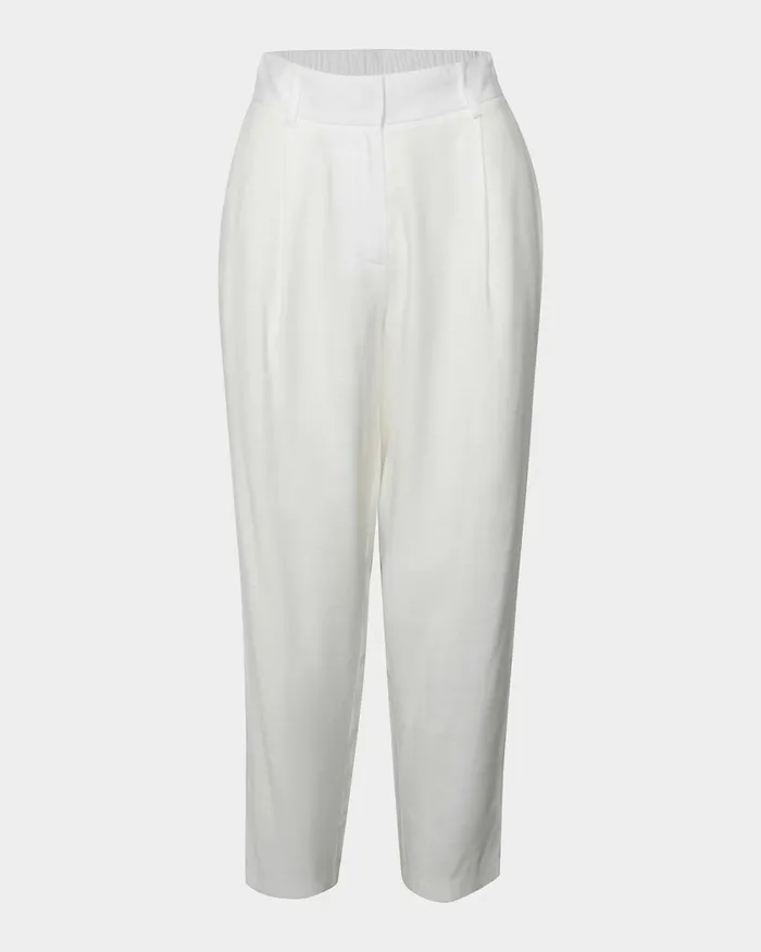 Forcast Indigo Elastic Waist Pant White Women HighWaisted Pants