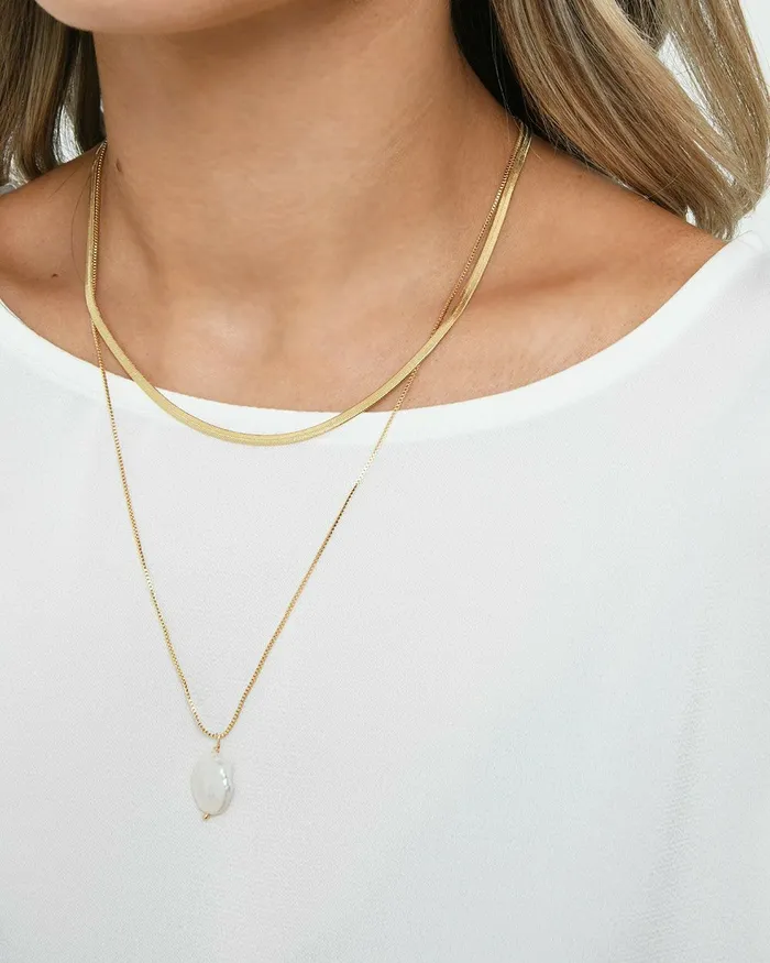 Forcast Ines 16k Gold 2pc Necklace Set Gold Women Necklaces
